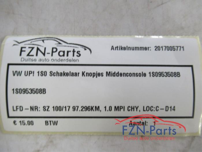 VW UP! 1S0 Schakelaar Knopjes Middenconsole