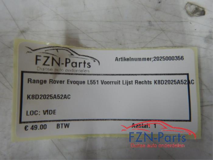 Range Rover Evoque L551 Voorruit Lijst Rechts