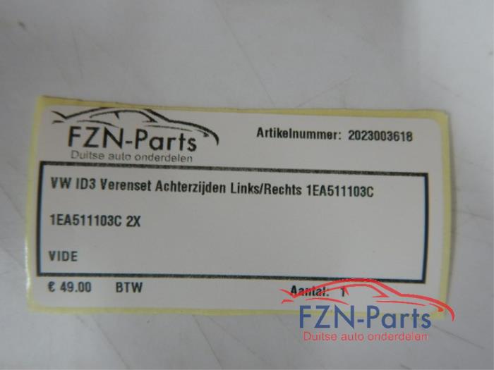 VW ID3 Verenset Achterzijden Links/Rechts
