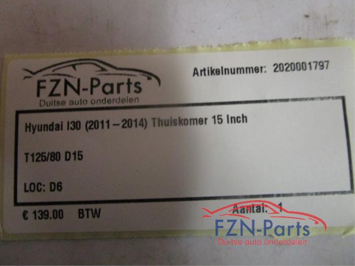 Hyundai I30 (2011-2014) Thuiskomer 15 Inch