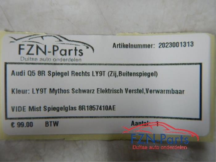 Audi Q5 8R Spiegel Rechts R LY9T ( Zij , Buitenspiegel )