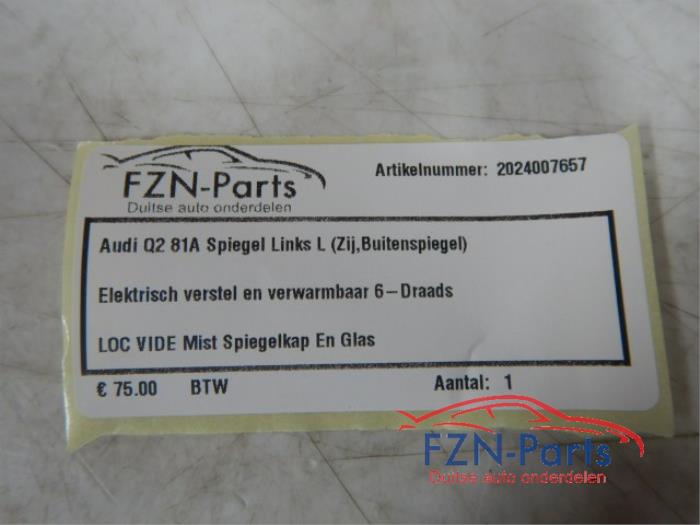 Audi Q2 81A Spiegel Links L (zij, Buitenspiegel)