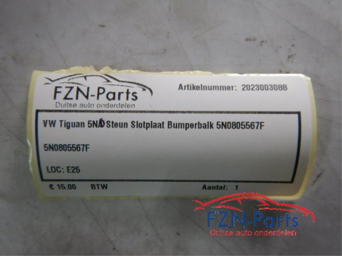 VW Tiguan 5N0 Steun Slotplaat Bumperbalk
