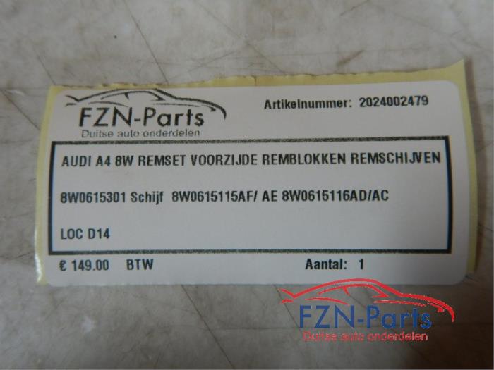 Audi A4 8W Remset Voorzijde Remblokken Remschijven 35 TDI Mild Hybrid 137090 01-03-2019 07-03-2024
2.0 TDI quattro 122059 01-09-2016 01-11-2019
50 TDI quattro 135680 01-07-2018 07-03-2024
30 TDI Mild Hybrid 137333 01-07-2019 07-03-2024
40 TDI Mild Hybrid quattro 141581 01-05-2020 07-03-2024
35 TDI 136107 01-08-2015 07-03-2024
2.0 TFSI quattro 117113 01-11-2015 01-11-2019
2.0 TFSI 117078 01-05-2015 07-03-2024
1.4 TFSI 117077 01-08-2015 01-11-2019
3.0 TDI 117084 01-09-2015 01-08-2018
2.0 TFSI Mild Hybrid quattro