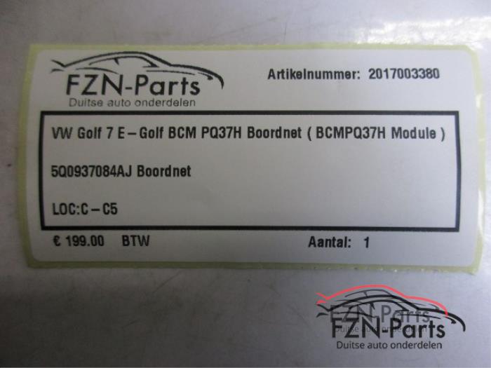 VW Golf 7 E-Golf BCM PQ37H Boordnet ( BCMPQ37H Module )