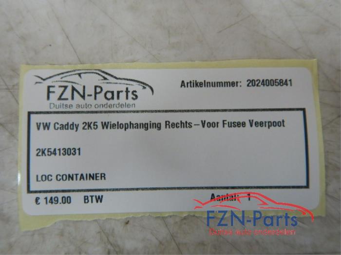 VW Caddy 2K5 Wielophanging Rechts-voor Fusee Veerpoot Compleet