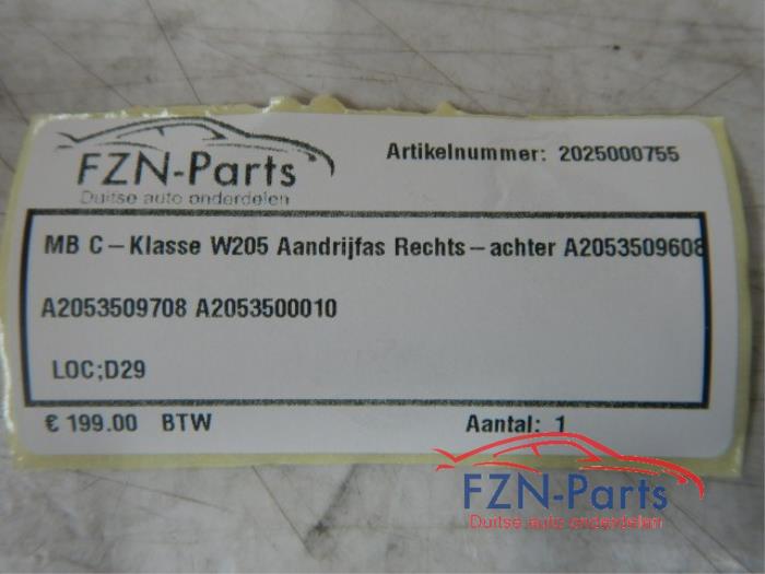 Mercedes-Benz C-Klasse W205 Aandrijfas Rechts-Achter