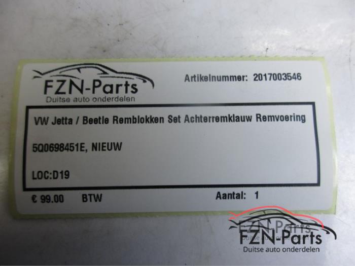 Remblok achter Volkswagen Jetta (22743479)