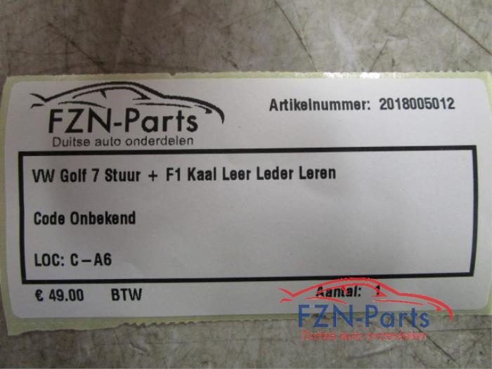 VW Golf 7 Stuur + F1 Kaal Leer Leder Leren