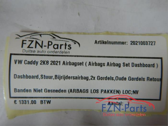 Airbag set + dashboard Volkswagen Caddy (22727698)