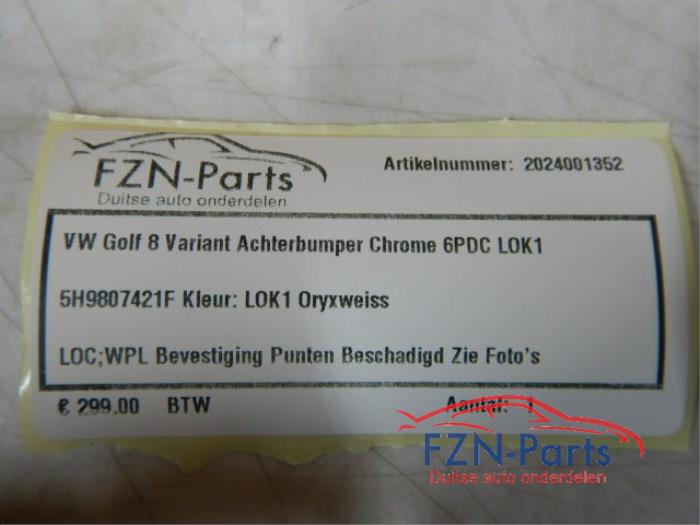 VW Golf 8 Variant Achterbumper Chrome 6PDC L0K1 5H9807421F