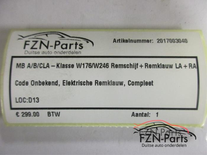 Remmenset compleet voor+achter Mercedes A-Klasse (22739625)