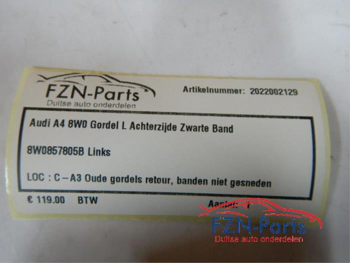 Veiligheidsgordel links-achter Audi A4 (22738841)