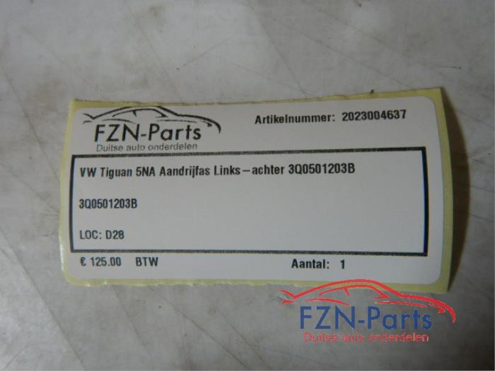 VW tiguan 5NA Aandrijfas Links - Achter