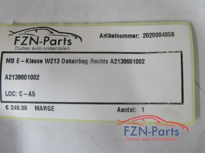 Airbag hemel rechts Mercedes E-Klasse (22730380)