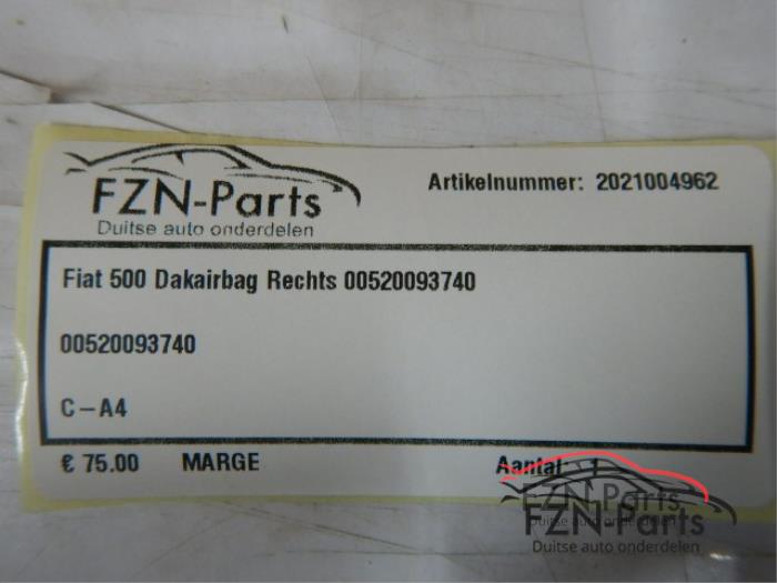 Airbag hemel rechts Fiat 500 (22730376)