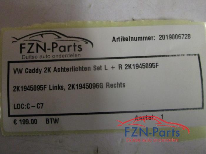 VW Caddy 2K Smoke Achterlichten Set L+R