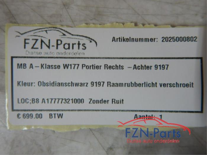 Mercedes-Benz A-Klasse W177 Portier Rechts-achter 9191