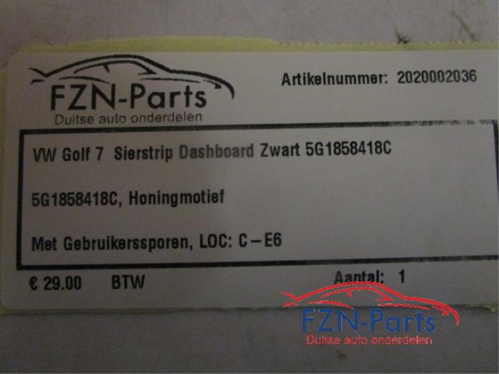 VW Golf 7 Sierstrip Dashboard Zwart