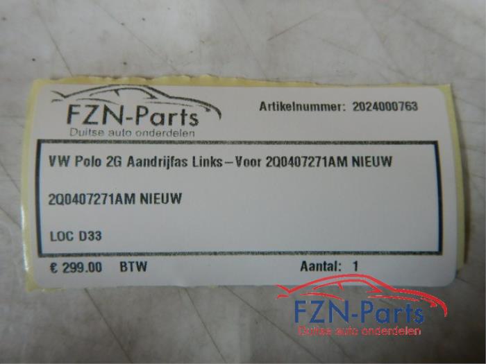 VW Polo 2G Aandrijfas Links-Voor