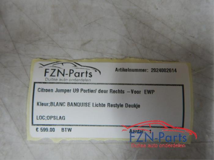 Citroen Jumper Portier/Deur Rechts-Voor