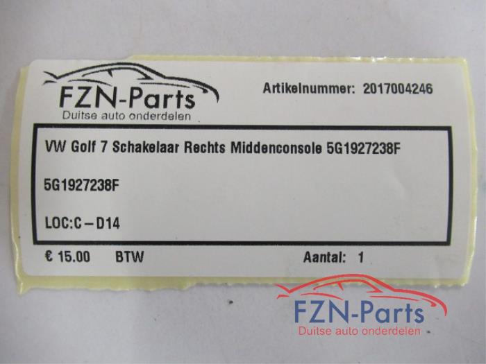 VW Golf 7 Schakelaar Rechts Middenconsole
