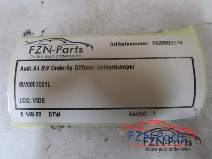 Audi A4 8W Onderlip Diffuser Achterbumper