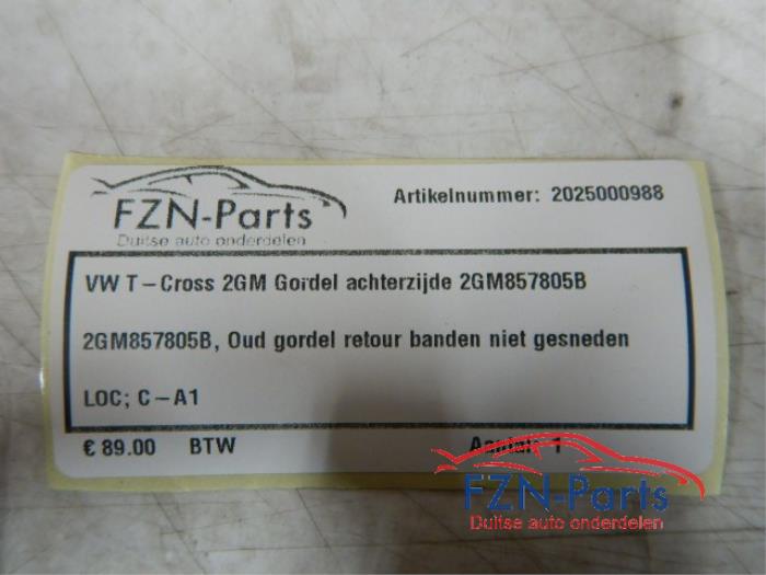 Veiligheidsgordel Set achter Volkswagen T-Cross (22745307)