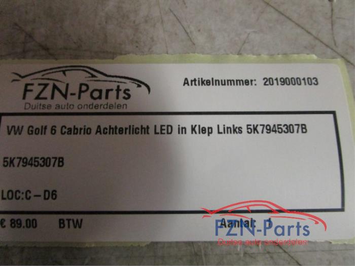 VW Golf 6 Cabrio Achterlicht LED in Klep Links