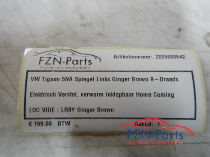 VW Tiguan 5NA Spiegel Links L Inklapbaar Bruin 9-draads Elektrisch verstel verwarm en inklapbaarHome comingKleur: LR8Y Ginger brownZij buiten spiegel huis bruin Links linker inklapbaar 2.0 TSI 4motion 135357 01-09-2018 07-03-2024
2.0 TSI 4motion