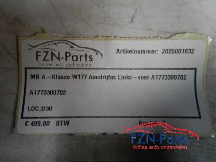 Mercedes-benz A-Klasse W177 Aandrijfas Links-voor