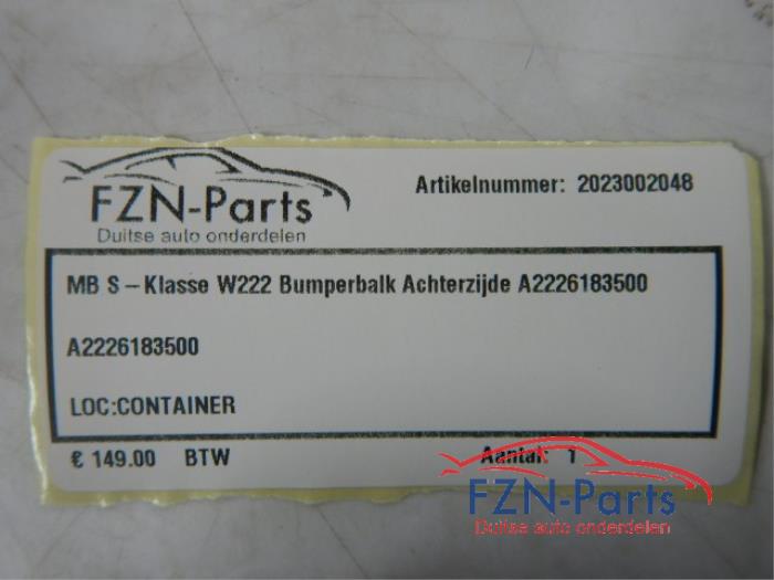 Mercedes-Benz S-Klasse W222 Bumperbalk Achterzijde