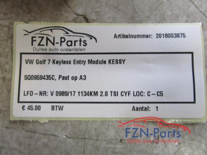 VW Golf 7 Keyless Entry Module KESSY