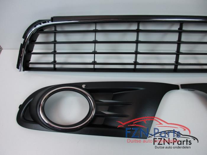 VW Golf 6 Chrome Inlegset Voorbumper ( Luchtroosters Grille )