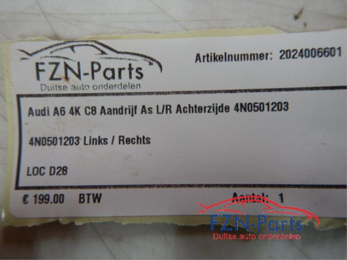 Audi A6 4K C8 Aandrijfas Links/Rechts Achterzijde
