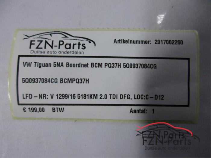 VW Tiguan 5NA Boordnet BCM PQ37H