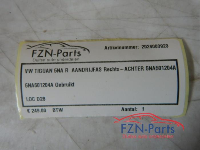 VW Tiguan 5NA Aandrijfas Rechts-Achter