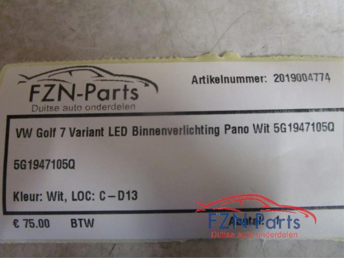 Binnenverlichting voor Volkswagen Golf (22740808)
