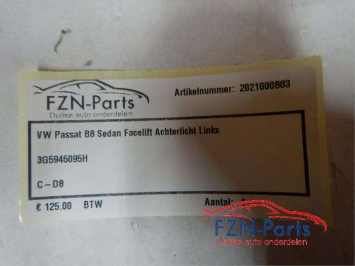 VW Passat B8 Sedan Facelift Achterlicht Links