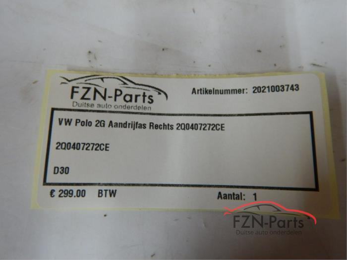 VW Polo 2G Aandrijfas Rechts