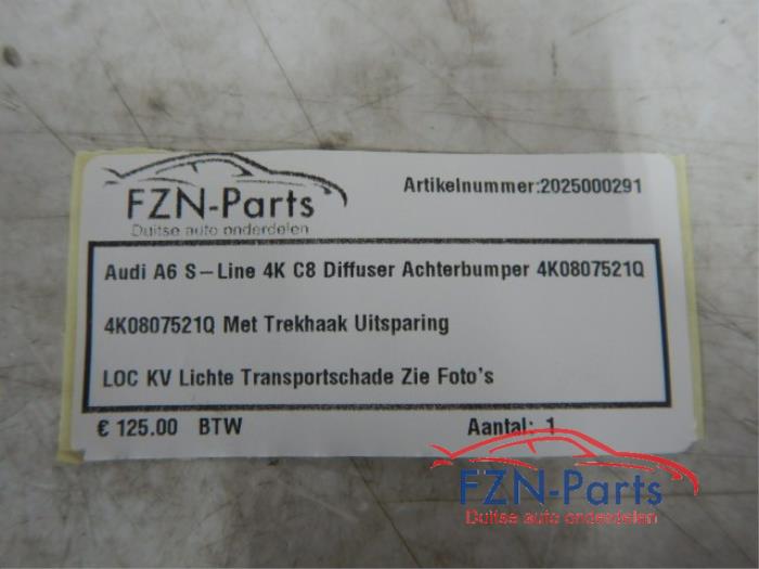 Audi A6 S-Line 4K C8 Diffuser Achterbumper