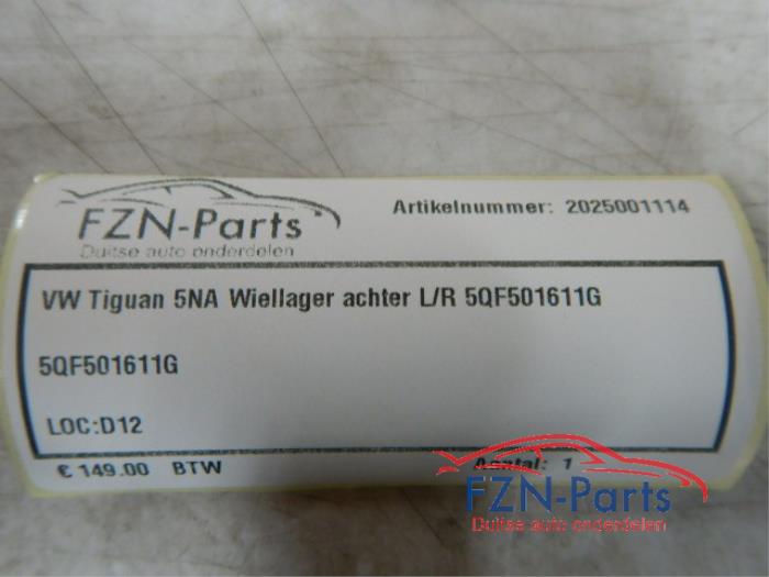 VW Tiguan 5NA Wiellager Achterzijde Links rechts