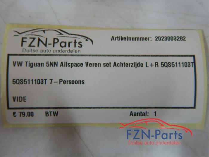 VW Tiguan 5NN Allspace Veren Set Achterzijde L+R