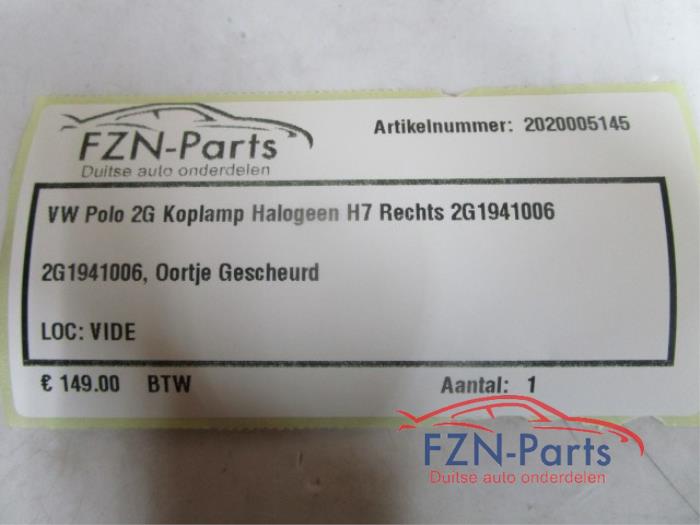 VW Polo 2G Koplamp Halogeen H7 Rechts