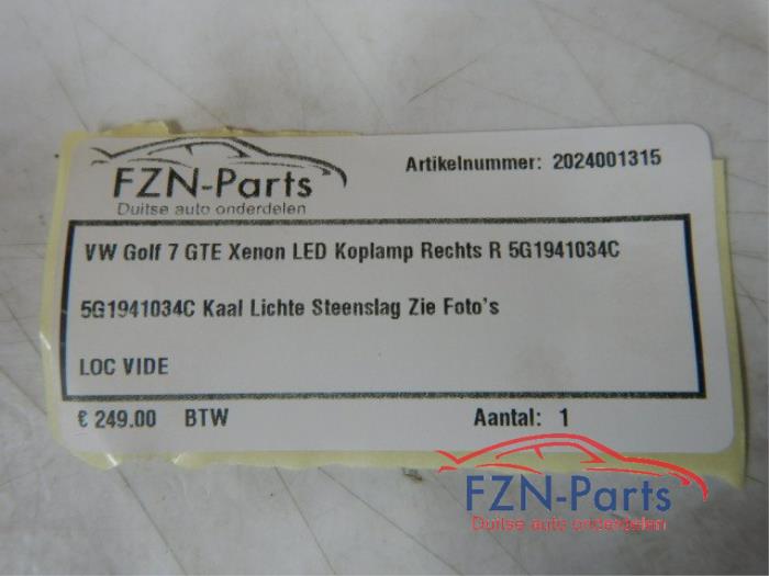 VW Golf 7 GTE Xenon LED Koplamp Rechts R