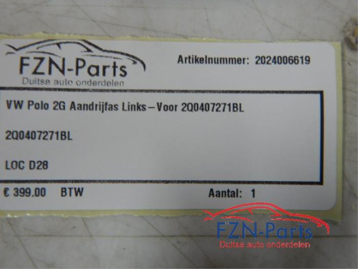 Aandrijfas links-voor Volkswagen Polo (22724969)