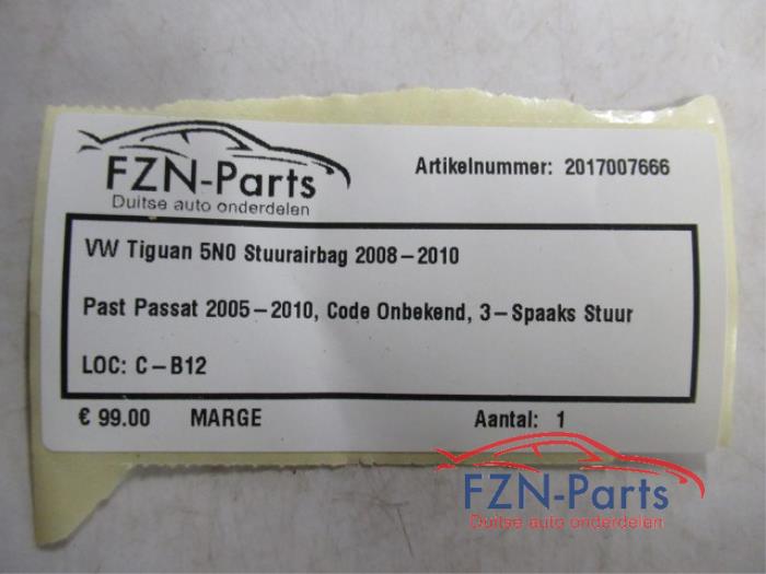 VW Tiguan 5N0 Stuurairbag 2008-2010