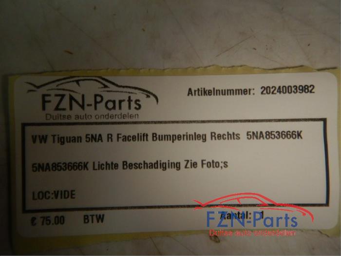 VW Tiguan 5NA R Facelift Bumperinleg Rechts