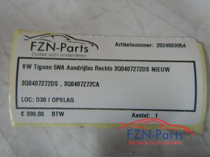 VW Tiguan 5NA Aandrijfas Rechts voor