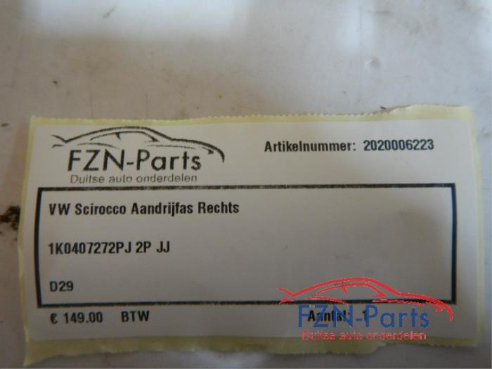 Aandrijfas rechts-voor Volkswagen Scirocco (22725863)